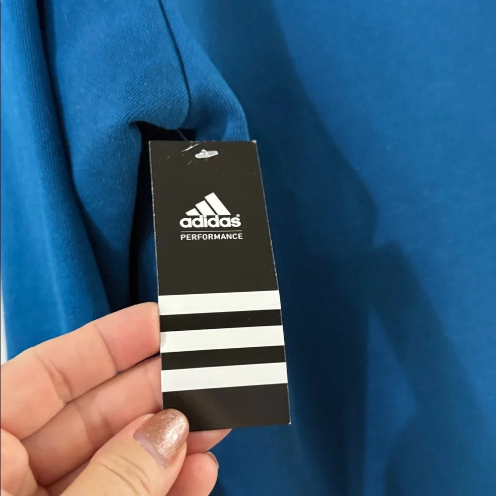 ADIDAS BLUE‎ HOODIE SWEATSHIRT SIZE MEDIUM NWT